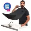 BEARD KING The Official Beard Bib Hair Clippings Catcher & Grooming Cape Apron âAs Seen On Shark Tankâ Black (Deluxe Version)